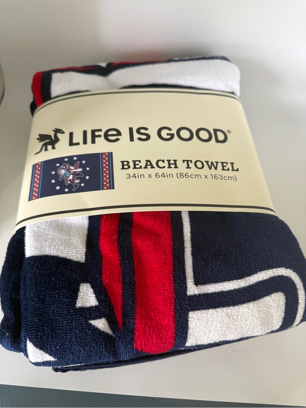 Life Is Good Navy, Red & White Beach Towel